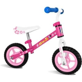 Disney Bicicleta Minnie 10 pulgadas para Niña - Neumáticos EVA Antipinchazos, Sillín y Manillar Ajustables, Estructura Acero, Dirección Limitada