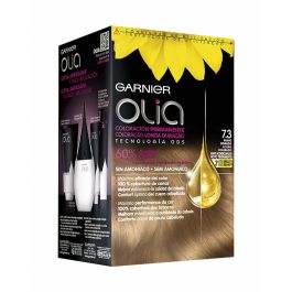 Garnier Olia Tinte Permanente Sin Amoniaco #7,3 Golden Dark Blonde, Cobertura Total Canas, Aceites Florales, 1 ud