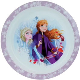 Fun House Disney Frozen Set de Vajilla 006379 - Plato Hondo, Plato Llano, Taza, Botella y Vaso con Pajita