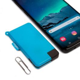 Veho Pebble Pokket 1000mAh Micro Power Bank Llavero Azul - Batería Externa de Emergencia Ultradelgada y Compacta