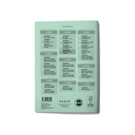 Rubio Cuaderno Caligrafía Nº 09 Desarrollo Destrezas Motrices Lenguaje Escrito Certificado FSC 15x213x155 mm
