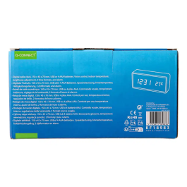 Q-connect Reloj Digital Sobremesa con Temperatura y 3 Alarmas 150x45x70mm