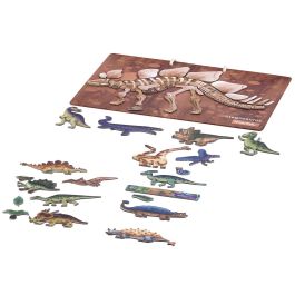 MIEREDU ME098SP Puzle Magnético Dinosaurios con Imanes y Fósil Educativo para Niños +3 Años