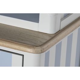 DKD Home Decor Vitrina Mediterraneo Bayona 2023 Blanco Azul Celeste Madera Cristal 44 x 199 x 141.5 cm