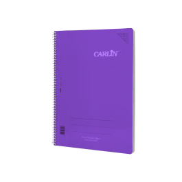 Carlin Cuaderno Espiral A4 Tapa Plástico 80 Hojas 90gr Cuadro 4mm con Margen Violeta