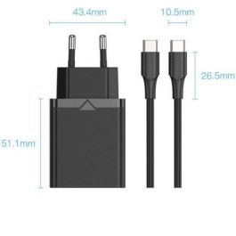 Vention FAHWF-EU Cargador de Pared 1xUSB Tipo-C + 2x Cable USB Tipo-C 25W Carga Rápida Samsung PD 3.0
