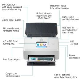 HP 90 - 264V, 50/60Hz, 2.8" Touch, 240 x 320pixels, 70dB, Ethernet, Wi-Fi, USB 3.0, 43 - 350g/m², 38W, 666MHz, 600 x 600dpi, CMOS CIS, 1GB HP 90 - 264V, 50/60Hz, 2.8" Touch, 240 x 320pixels, 70dB, Ethernet, Wi-Fi, USB 3.0, 43 - 350g/m², 38W, 666MHz, 600 x 600dpi, CMOS CIS, 1GB