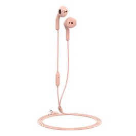 Muvit MEU E56 - Auriculares con cable Jack 3.5 mm para smartphone, altavoz 13 mm, micrófono omnidireccional, color rosa