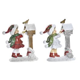 Figura Navidad Tradicional DKD Home Decor Blanco Rojo 6 x 13.5 x 11.5 cm (2 Unidades) Precio: 19.49999942. SKU: B16FNDN4Z7