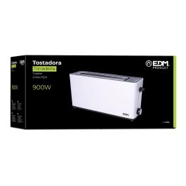 Edm Tostadora 1ranura larga White Design 900W, Blanco, 7 Posiciones de Tostado, Bandeja Recogemigas