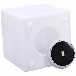 Lumisky LUM3760119739495 Cubo Solar Luminoso CASY H30 cm - Taburete Mesa Centro LED Blanco y Multicolor