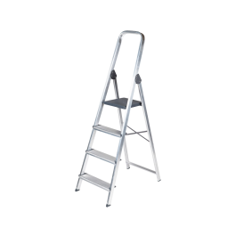 Q-connect Escalera de Aluminio 4 Peldaños Carga Máxima 150 kg EN-131 GS 860x462x1470 mm