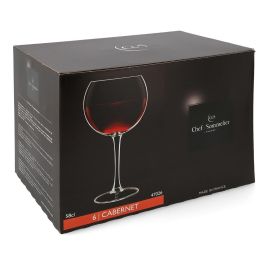 Chef & Sommelier Caja 6 Copas Vino Ballon Krysta Cabernet 58 cL Transparente | Apto Lavavajillas | Extra Resistente | Fabricado en Francia