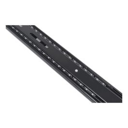 Unykach Railes Rack para armario 19" 1U/2U/3U/4U de acero negro telescópicos, 45mm x 550mm, 35kg de capacidad, con tornillería