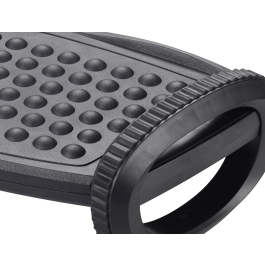 Q-connect Reposapies con Función de Balanceo, Ajustable en Altura, Ergonómico, Masaje, Superficie Antideslizante, Negro, 417x225x135 mm