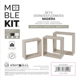 Moblekit Set 3 Estantes Flotantes Blancos 30 cm, 27 cm y 24 cm de Profundidad - Mueble de Pared Decorativo (4 Unidades)