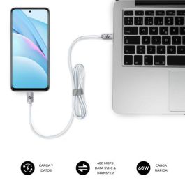 Cable USB-C a USB-C Subblim SUBCAB-C06011 2 m Blanco