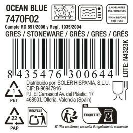 Plato Llano La Mediterránea Ocean blue (12 Unidades) Plato Llano La Mediterránea Ocean blue (12 Unidades)