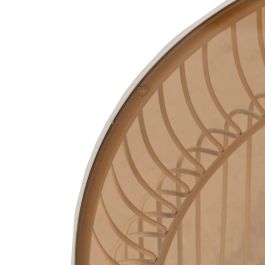 S/2 Mesa Centro Crema Metal-Cristal 65 X 65 X 40 cm