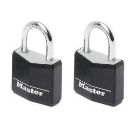 Master Lock Lote de 2 Candados de Aluminio con Cubierta de Vinilo Negro 30 mm - Manija Acero Templado 18 mm - Doble Bloqueo Precio: 24.69000039. SKU: B19AKD52XV