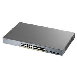 Zyxel Switch GS1350 - 26HP - EU0101F 26 Puertos Gigabit 24x PoE 375W para Videovigilancia, 2x SFP, Rango Extendido 250m, Color Gris Titán Precio: 395.95000005. SKU: S0225820