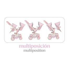 Decuevas Silla Gemelar Plegable y Multiposición para Muñecas de hasta 52 cm - Edad Recomendada +3 Años - Materiales: Metal, Plástico, Poliéster