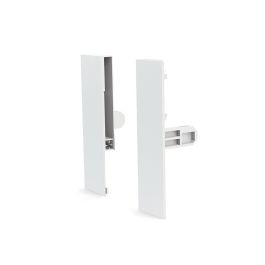 Herrajes Alk Juego de Fijación Frontal Qube H90 para Paneles de Vidrio, Acabado Color Blanco, Altura H90