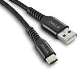NGS KNOT-AC Cable USB 2.0 A a Tipo-C, Carga Rápida 12W, Datos 480Mbps, 1 metro, Trenzado Negro