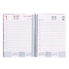 Agenda Espiral Liderpapel Classic A4 2025 Dia Pagina Rosa Papel 70 gr