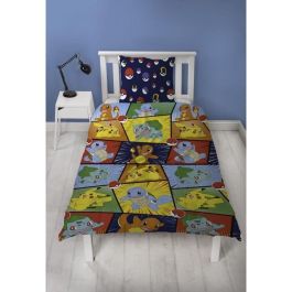 Pokemon POK3700891712163 Juego de Cama Reversible Starter y Poké-ball Microfibra 140x200cm + Funda Almohada 63x63cm