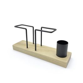 Inde Soporte de Madera para Servilletas con Palillero - Organizador de Mesa 19,9 cm Largo x 5,5 cm Ancho x 8 cm Alto (12 Unidades)