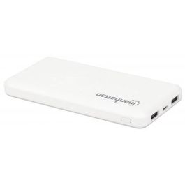 MANHATTAN 406277 Powerbank 10.000 mAh 2xUSB USB-C + Micro-USB blanco para móvil/tableta Polímero de litio
