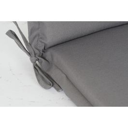 DKD Home Decor Cojín de Silla Boho Exterior Poliéster Gris/Negro 4 x 115 x 42 cm Resistente UV