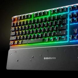SteelSeries Apex 3 Teclado Gaming - Resistencia al Agua IP32, Iluminación RGB 10 Zonas, Switches Silenciosos, Reposa Muñecas Magnético, Español QWERTY - 64798