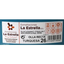 Olla Recta con Tapa 26 cm Turquesa - La Estrella (4 Unidades) Olla Recta con Tapa 26 cm Turquesa - La Estrella (4 Unidades)
