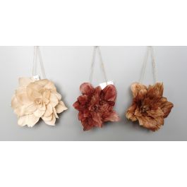 DKD Home Decor Decoración Colgante Navidad Alpina Flor Fibra Marrón Beige 6x23x23 cm Pack 12 Unidades Surtidas Precio: 33.5412. SKU: B186KFWF5S