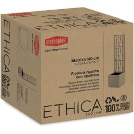 Jardinera - ETHICA - Grafito - Cuadrada con enrejado - 38 L - STEFANPLAST Jardinera - ETHICA - Grafito - Cuadrada con enrejado - 38 L - STEFANPLAST