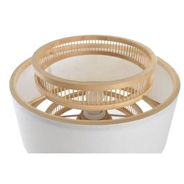 DKD Home Decor Lámpara de Sobremesa Urban de Bambú Marrón Claro y Blanco, Hecha a Mano, Desmontable, E27 50W, 36x48x36 cm
