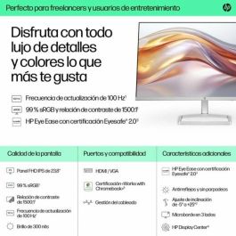 HP Series 5 524sf Monitor 23.8" (60.5 cm) FHD (1920x1080) IPS 100Hz para PC | Eyesafe | Diseño Ultrafino | Plata