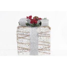 Regalo Navidad Moderna DKD Home Decor Blanco Plateado 25 x 30 x 25 cm Set de 3