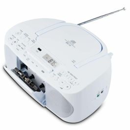 Medion AAAPE16805 Radio CD K7 FM con 2x3W RMS - Reproductor de Música Compacto y Portátil, Azul