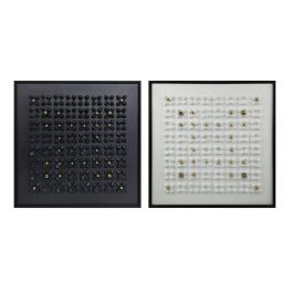 Cuadro Home ESPRIT Blanco Negro Abstracto Moderno 100 x 3,5 x 100 cm (2 Unidades) Precio: 207.49999963. SKU: B1F573XBZJ