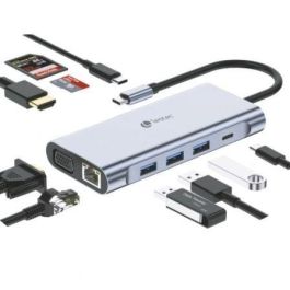 Leotec LEDS01 Docking Station USB-C 11 en 1 con HDMI 4K, VGA, USB 3.0, USB-C PD 100W, Gigabit Ethernet, Lector SD/MicroSD y Audio - Gris Precio: 36.49999969. SKU: B1G8MDJGBF
