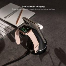 Tooq TQCD02W Base de Carga Inalámbrica 15W con Certificación MFI para Apple Watch, iPhone y Smartphone, Carga Simultánea Qi, Negro Tooq TQCD02W Base de Carga Inalámbrica 15W con Certificación MFI para Apple Watch, iPhone y Smartphone, Carga Simultánea Qi, Negro