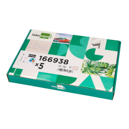 Liderpapel Cartulina A4 180g/m2 Crema Paquete 25+5 Hojas en Carpeta con Cierre Velcro