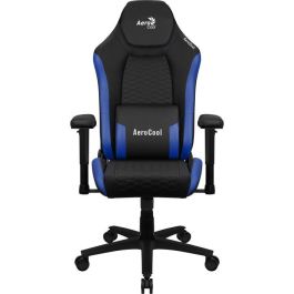 Aerocool Silla Gaming Crown Negra Azul CROWNBB - Ergonómica, Ajustable, Respaldo Alto