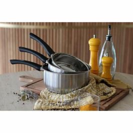 Menastyl 6020241 Cacerola de Acero Inoxidable de 16 cm, Compatible con Todo Tipo de Fuegos, Incluida Inducción