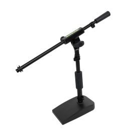 SBG Pie de Micrófono Compacto de Escritorio, Perfil Bajo, Altura Regulable para Podcasts y Streaming, Base Antideslizante