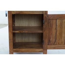 DKD Home Decor Mesita de Noche Colonial Madera Maciza Acacia Natural Dorado 32x65x45 cm (2 Unidades)