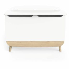 Caja para juguetes - FIRMIANA - Estilo escandinavo - Blanco mate / Roble Kronberg - 82,4 x 39,1 x 58,9 cm - DEMEYERE